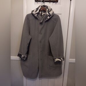 Susan Graver Men's Charcoal Hooded Raincoat